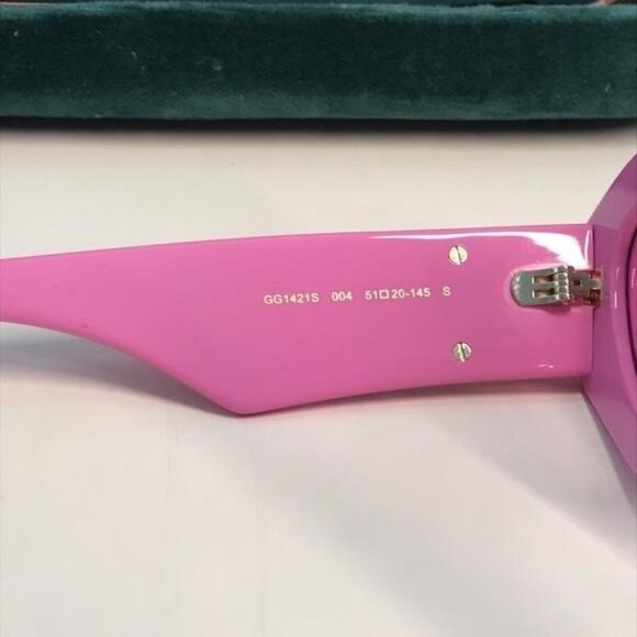 New Authentic ✨ Authentic Gucci GG1421S 004 Sunglasses – Pink Geometric Cat-Eye - Picture 12 of 13